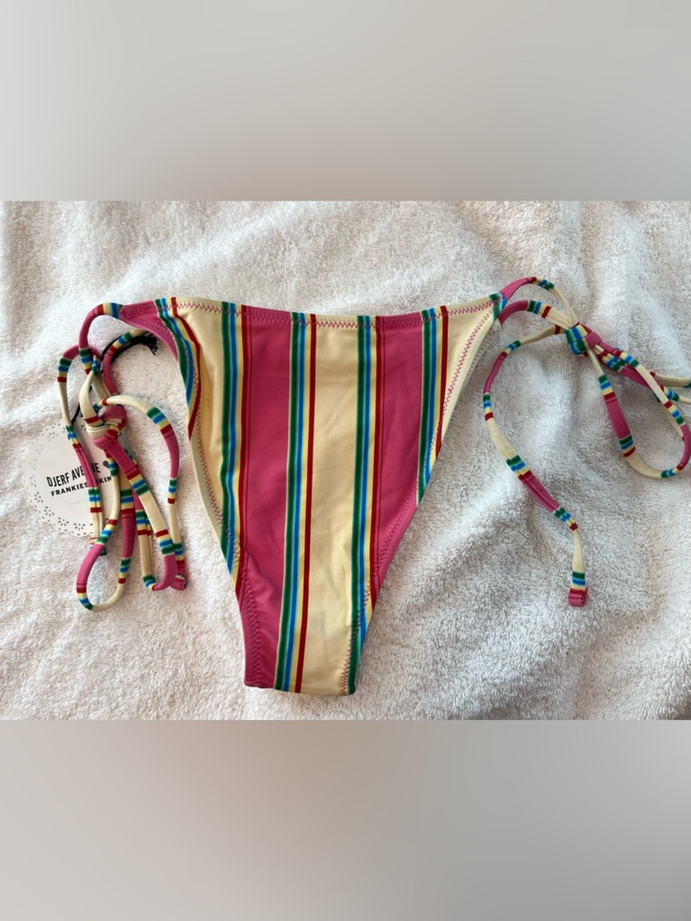 Djerf Frankie’s Stripe Bikini Bottom L & Keychain BNWT - Picture 6 of 8